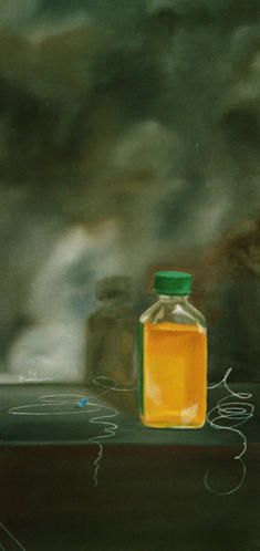Etude à l'huile, Christophe Eudeline Etude d'une bouteille d'huile