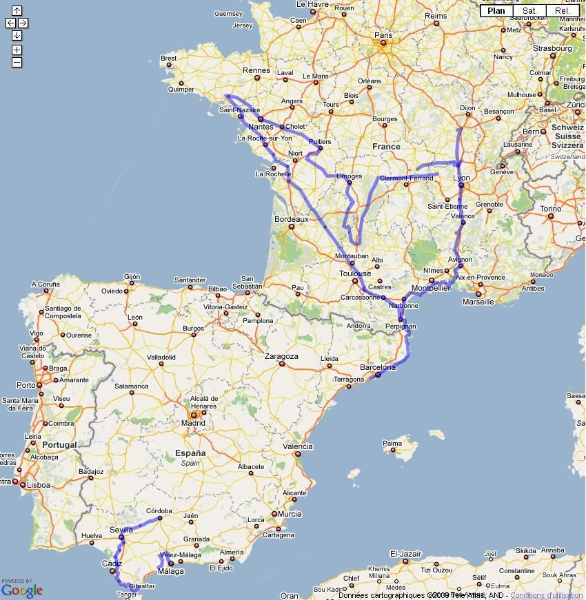 carte france espagne