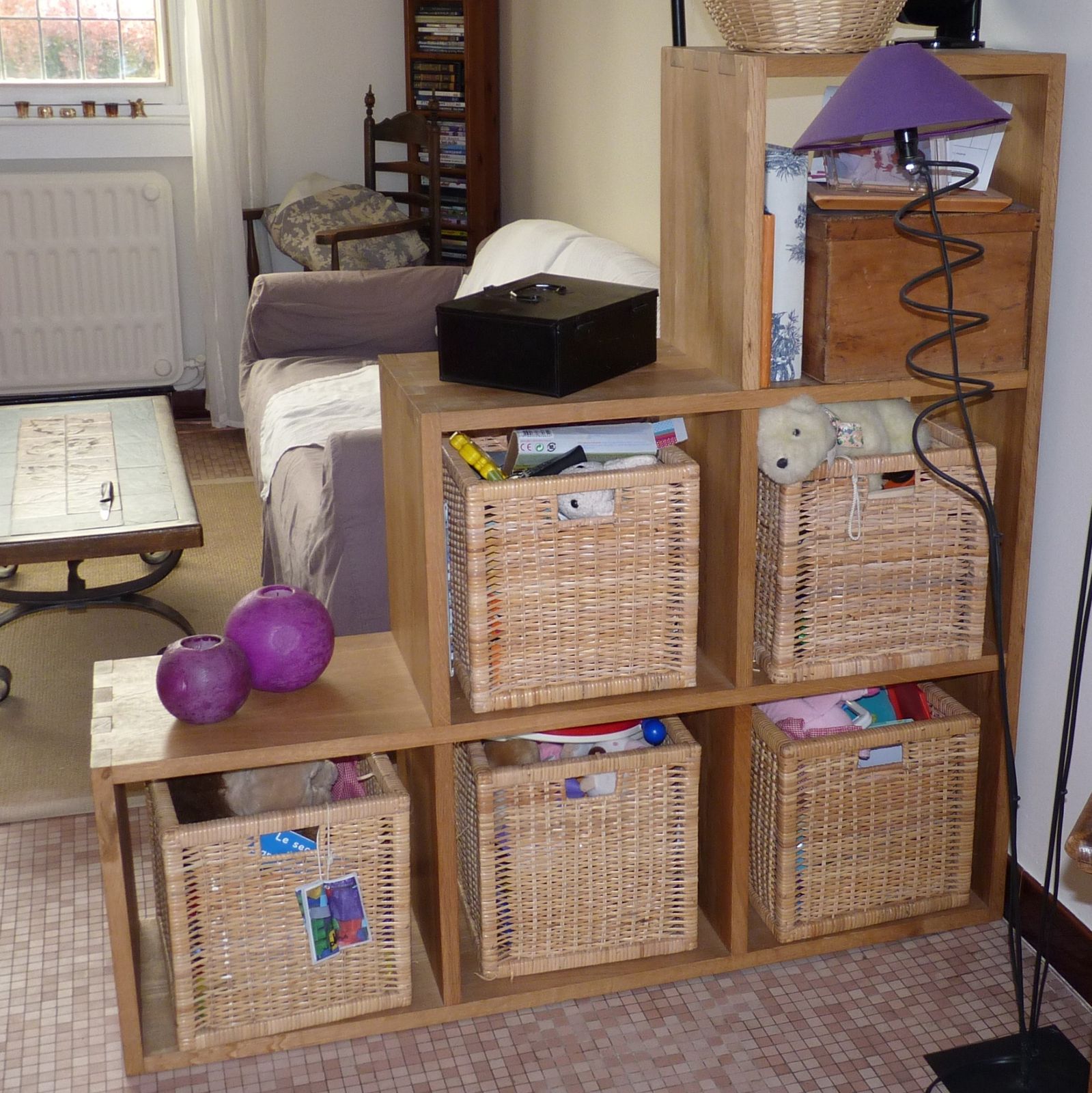 Séparer chambre enfant étagère bois, meubles séparation pièce ...