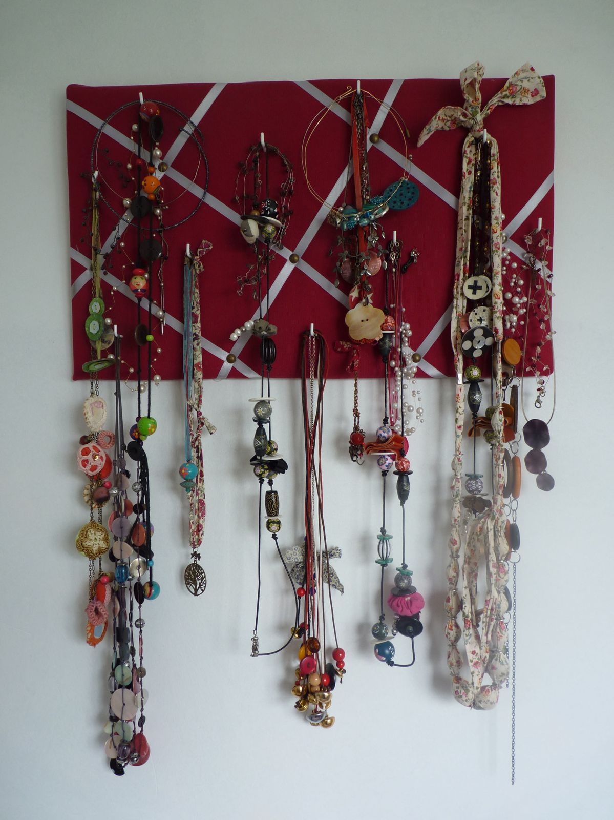 Tutoriel : réaliser un pêle mêle photos ou bijoux en tissu, ruban ...