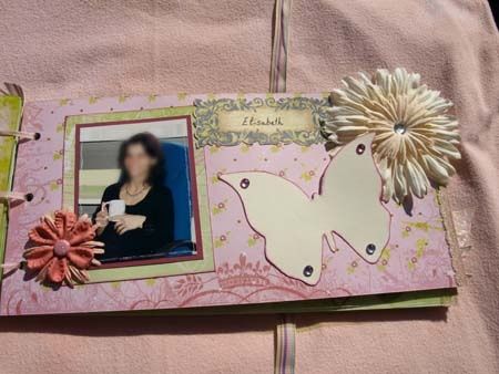scrapbooking papillon rose