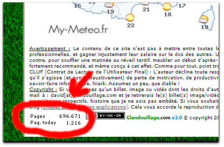 L'endroit où est Histats sur le www.glandouillage.com