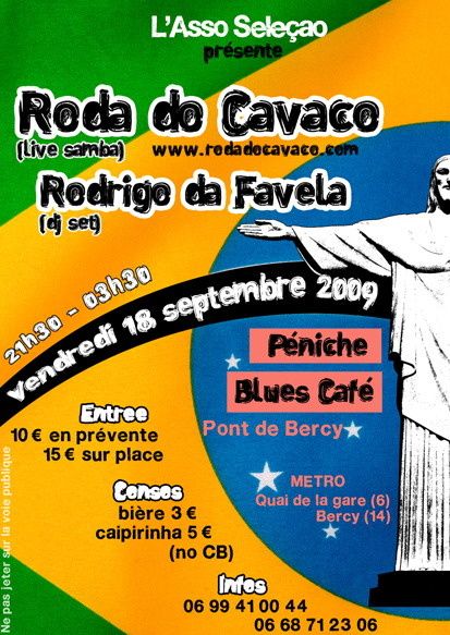 Roda do Cavaco à Paris Roda do Cavaco a Paris le 18/09/09 a 21h30
