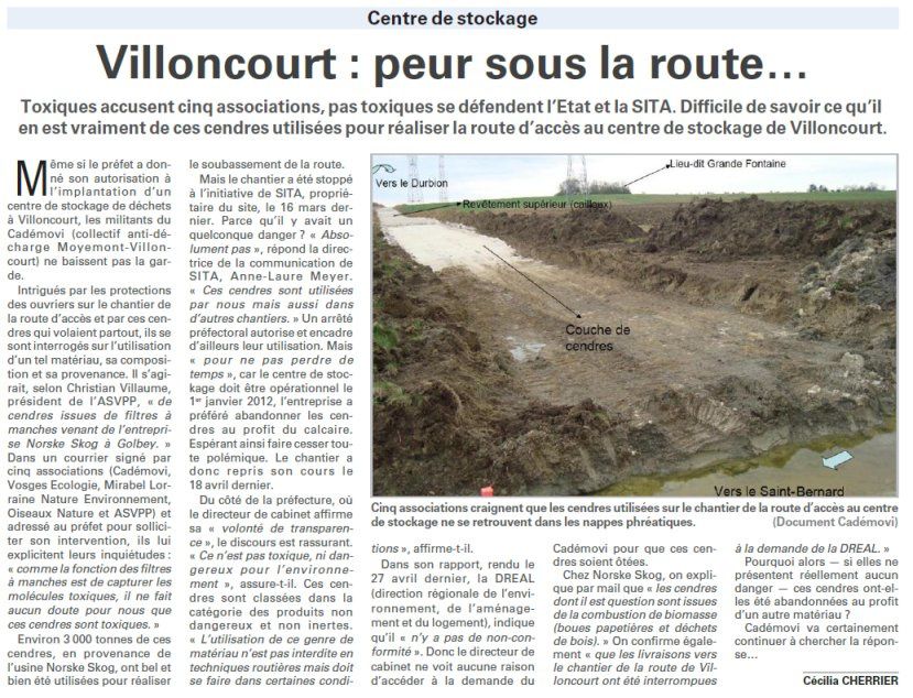villoncourt route acces avril 2011