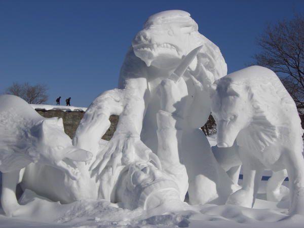 sculptures sur neige