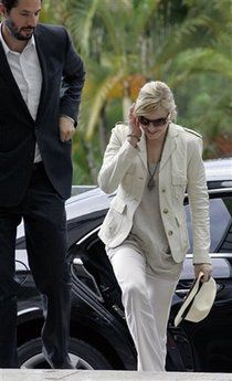 Madonna meets Sao Paulo's Governor Jose Serra on February 10, 2010