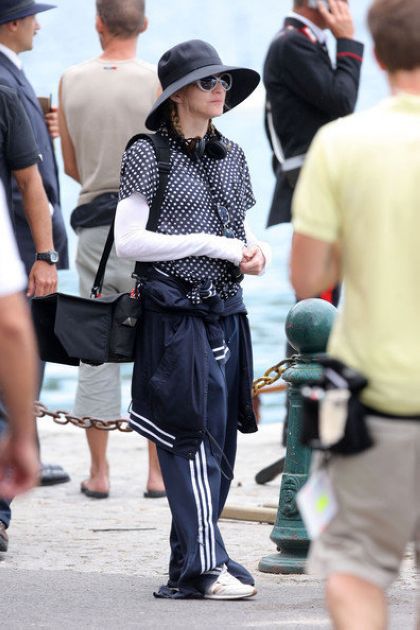 Madonna on the set of ''W.E.'' in Villefranche-sur-Mer - July 30, 2010