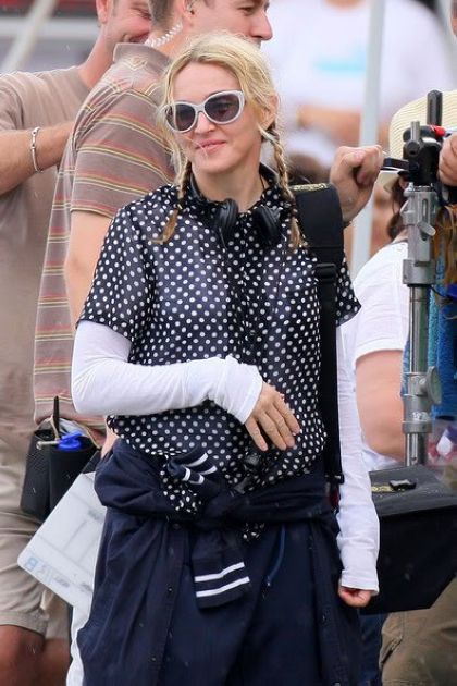 Madonna on the set of ''W.E.'' in Villefranche-sur-Mer - July 30, 2010