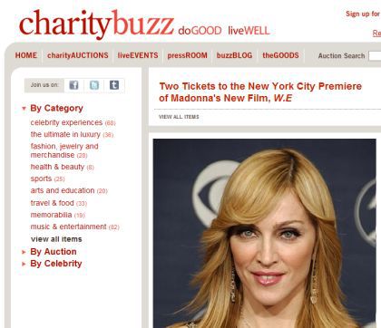 Two Tickets for Madonna's ''W.E.'' NY Premiere Up For Auction