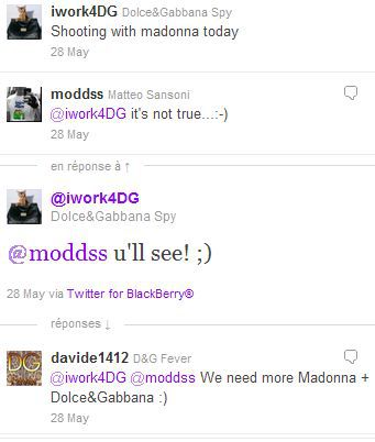 Dolce&Gabbana Spy: ''Shooting with Madonna today''