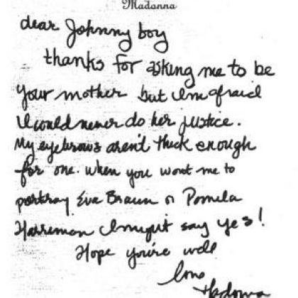 Madonna's letter to JFK Jr