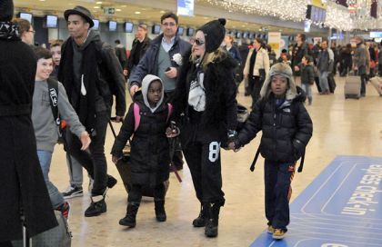 Madonna, Brahim and the kids head home after Swiss holiday