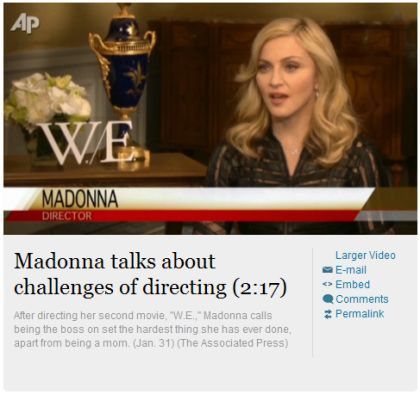 Interview with Madonna by The Associated Press - January 31, 2012 Interview with Madonna by The Associated Press - January 31, 2012