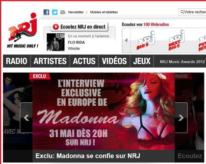 Interview with Madonna on French NRJ radio on May 31, 2012