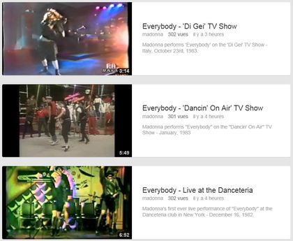 3 ''Everybody'' videos added on The Official Madonna YouTube Channel 3 ''Everybody'' videos added on The Official Madonna YouTube Channel