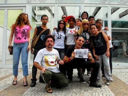 Fans await Madonna at the Kabbalah Center in Sao Paulo, Brazil on Nov. 12, 2009