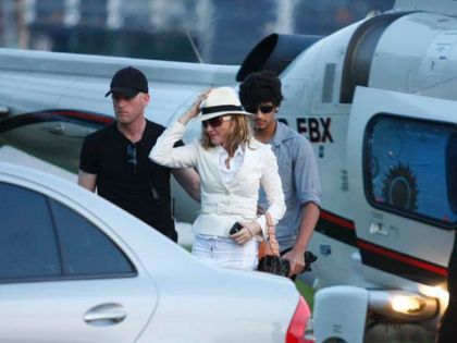 After being at Eike Batista's house in Angra dos Reis, Madonna goes back to Rio, Brazil on Nov. 14, 2009