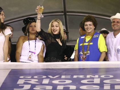 Madonna at Sapucai attending the Carnival in Rio, Brazil on February 14, 2010