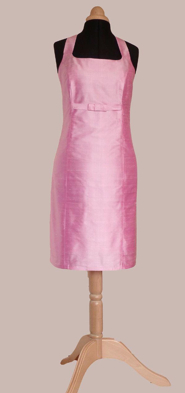 robe droite Typhaine soie rose tendre 1