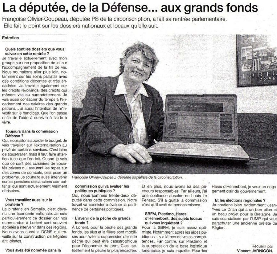 Interview de rentrée pour le journal Ouest-France null