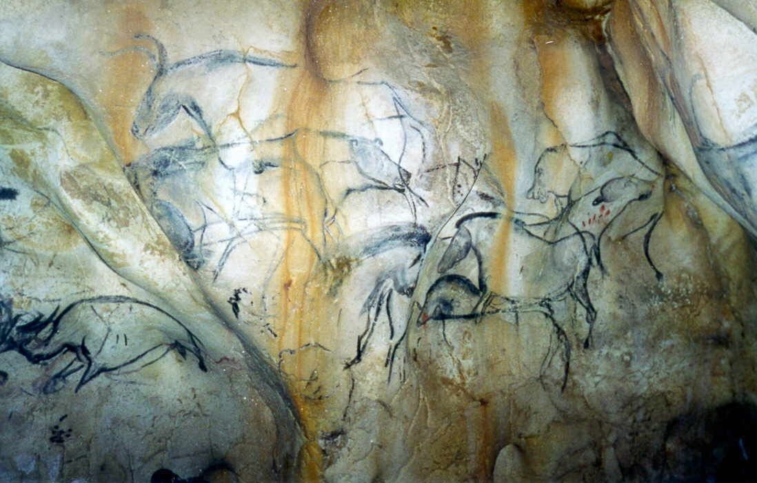 Un panneau décoré de la grotte de Chauvet Un panneau décoré de la grotte de Chauvet
