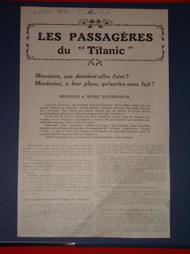 Les passagères du Titanic PASSAGERES