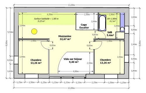 plan maison 8m facade