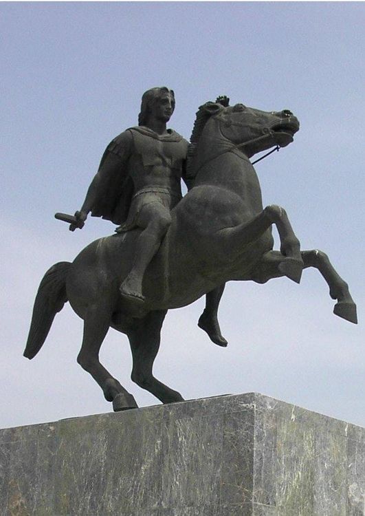 Alexandre le Grand monté sur Bucéphale