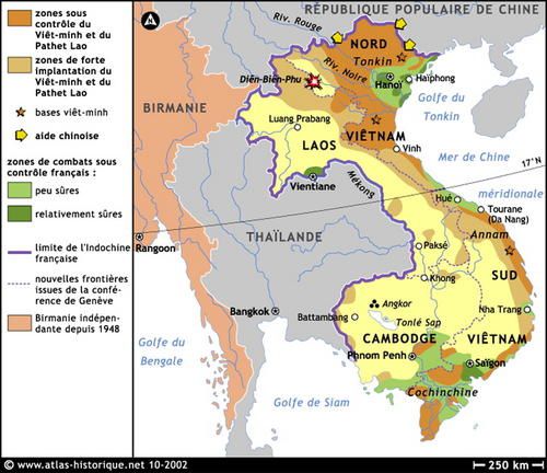 RÃ©sultat de recherche d'images pour "carte de l'indochine en 1950"