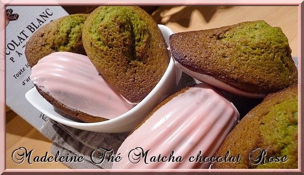 madeleine thé matcha choco rose