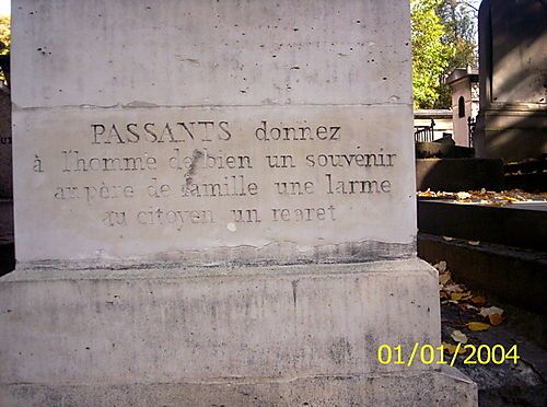 Epitaphe du cimetière du Père-Lachaise