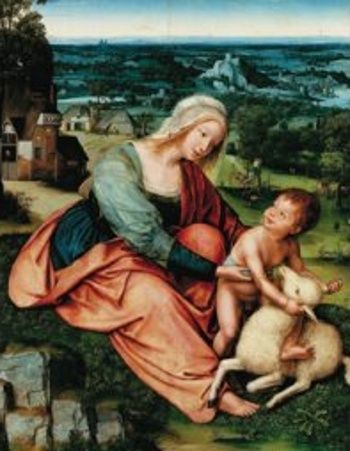 Atelier de Quentin Metsys, Vierge à l'Enfant dans un paysa