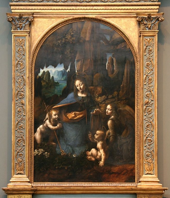 Léonard de Vinci, La Vierge aux Rochers, huile sur bois, 1