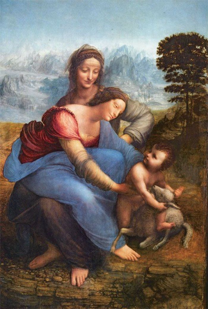 Léonard de Vinci, Vierge à l'Enfant avec sainte