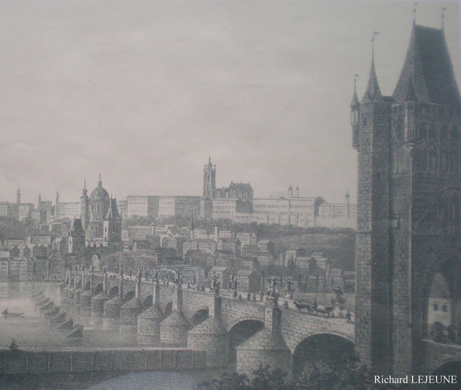 Pont Charles sur un set de table
