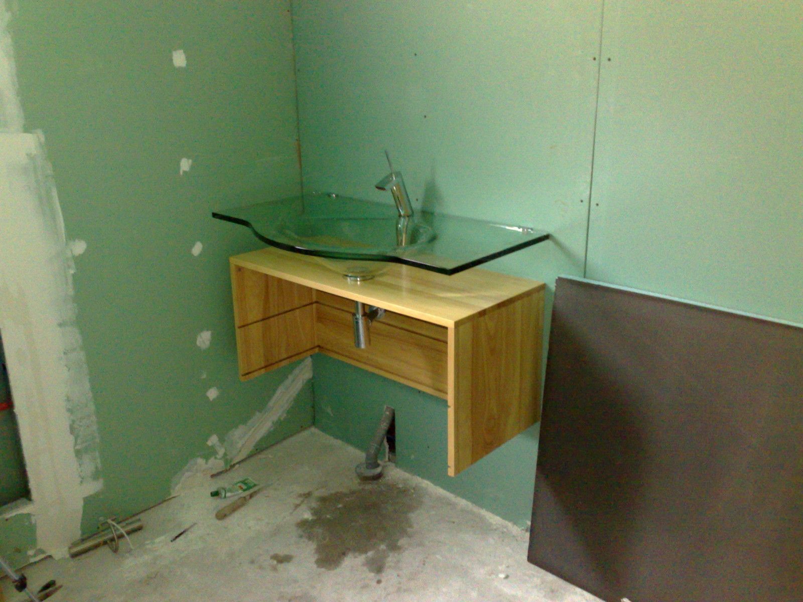 c y est nous avons pos le meuble de salle de bains et le rendu est super le receveur wedi est en place pour essai - Plaque De Placo Pour Salle De Bain c y est nous avons pos le meuble de salle de bains et le rendu est super le receveur wedi est en place pour essai - Plaque De Placo Pour Salle De Bain