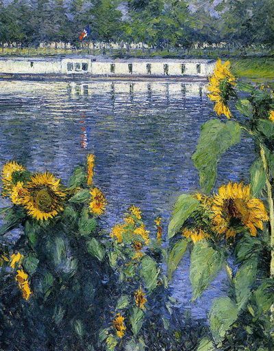 caillebotteSunflowers on the Banks of the Seine
