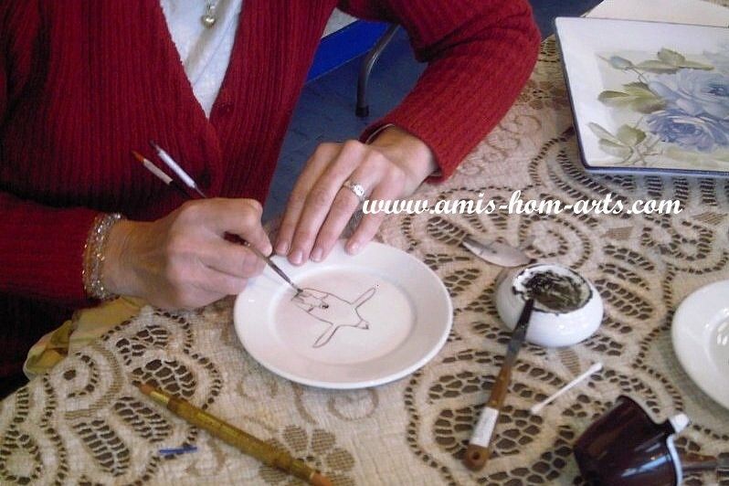 déco. sur porcelaine pose du m