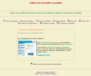 L'interface de mises à jour de Reflet d'Expression L'interface de mises à jour de Reflet d'Expression