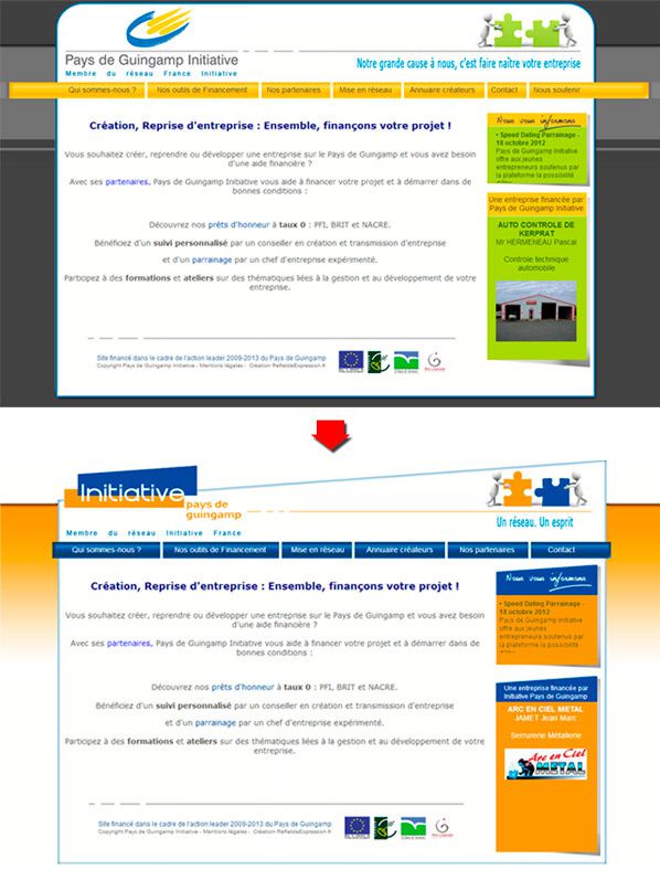 Site internet Initiative Pays de Guingamp