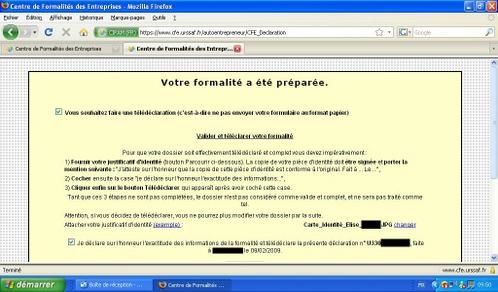 Formulaire inscription auto entrepreneur