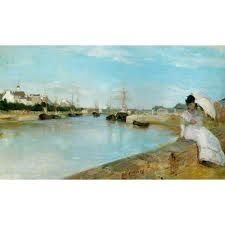 Une jeune femme assise sur un muret ( Berthe morisot)