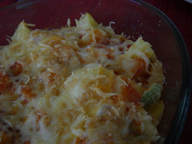 Gratin de sarrasin aux courgettes, pommes de terre et reblochon Gratin de sarrasin aux courgettes, pommes de terre et reblochon