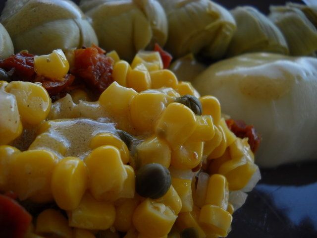 Salade de maïs coeurs d'artichauts Salade de maïs coeurs d'artichauts