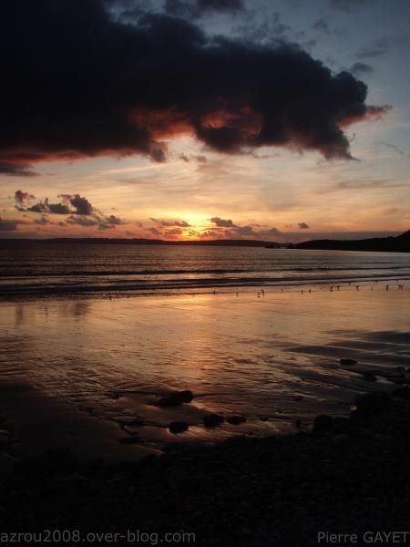 crepuscule en bord de mer sur la presqu'île de Crozon