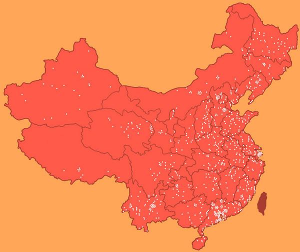 Carte des laogais en R. P. de Chine Carte des laogais en R. P. de Chine