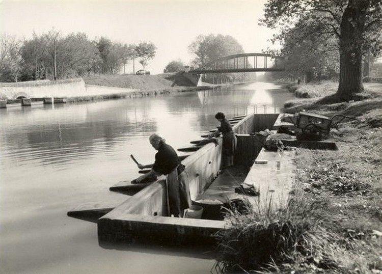 canal du midi Bief Villepinte lavoir 1950