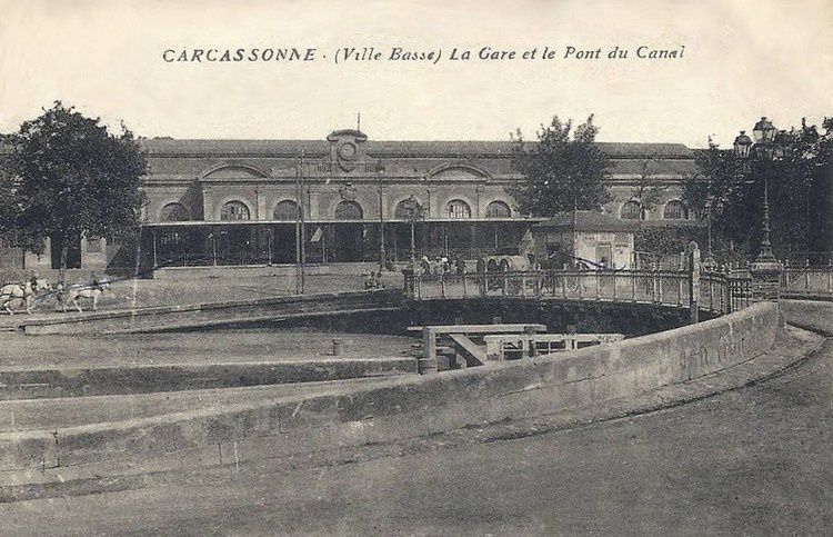 canal du midi Carcassonne la gare et pont canal 1900