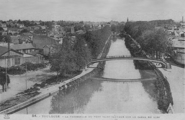 canal du Midi Toulouse passerelle du port st sauveur en 194