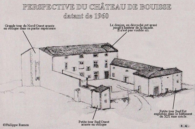 perspective du chateau de Bouisse datant de 1960